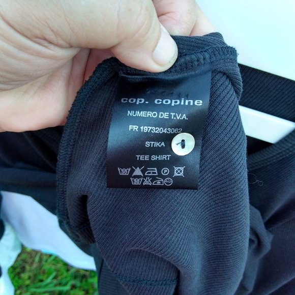 Cop Copine brown ribbed knit L/S top 3 tier ruffle - Picture 11 of 13